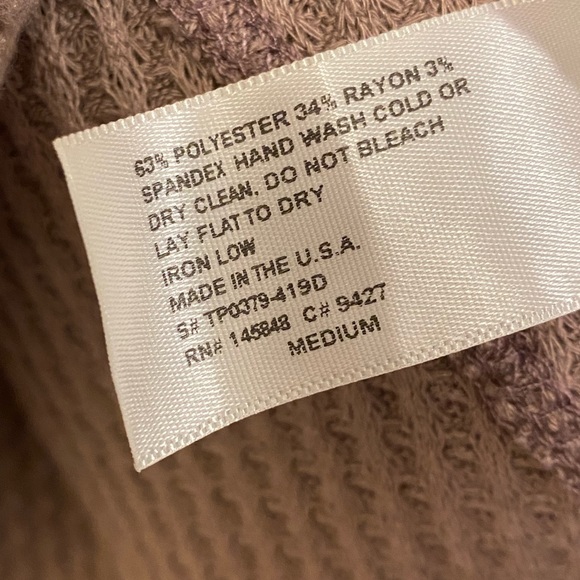 Mauve Waffle-Textured Long Sleeve - Picture 8 of 9